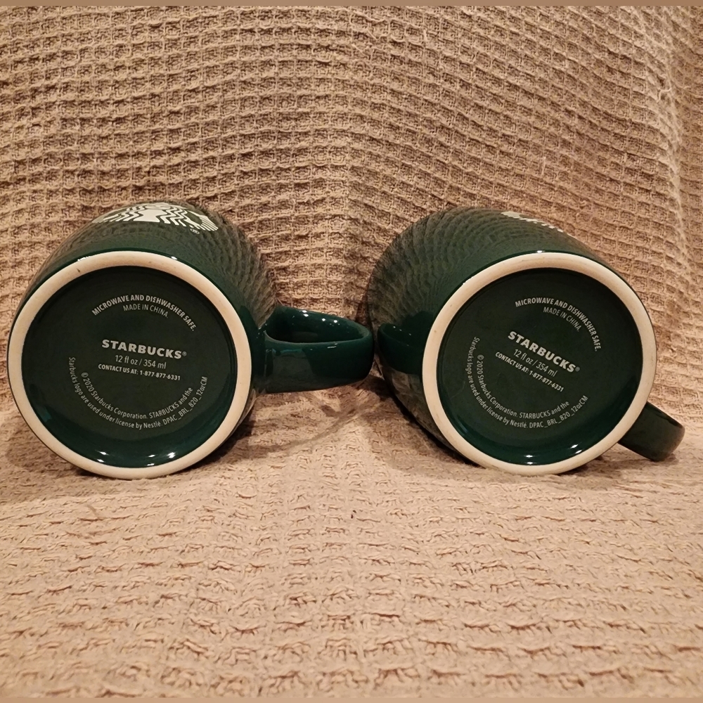 Set of two, 12 fl oz.Starbucks green coffee mugs - Picture 3 of 6